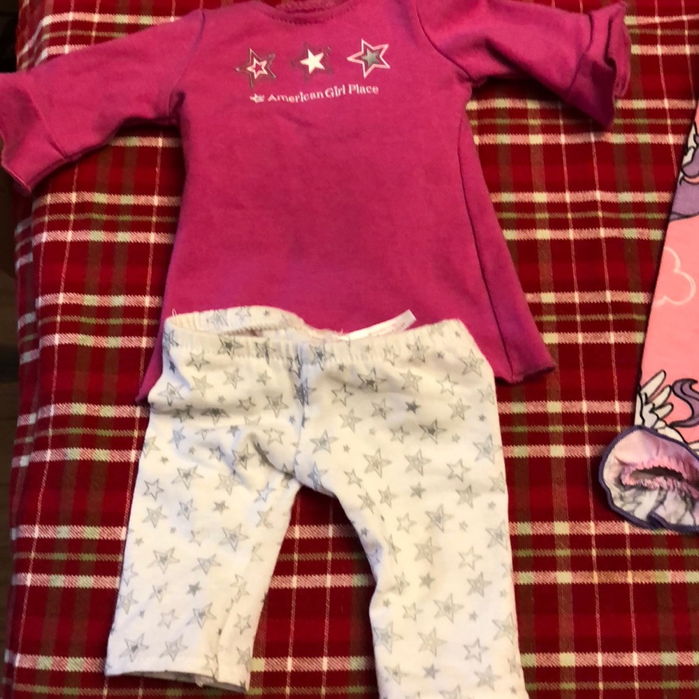 AG pink stars outfit & two other outfits for doll